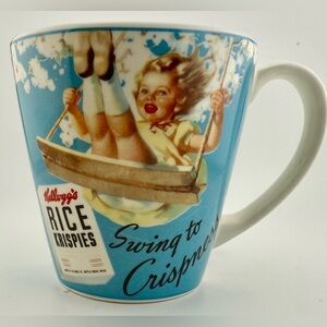 2005 Zrike ceramic "Swing to Crispness" artwork Mug. Kellogg's Rice Krispies.